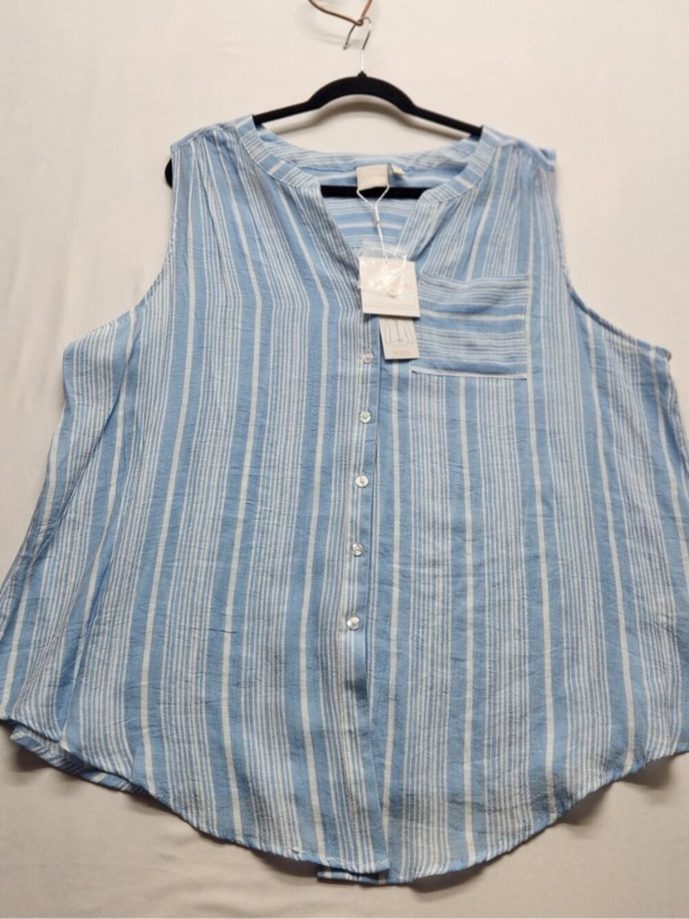 Sleeveless Button Up Top